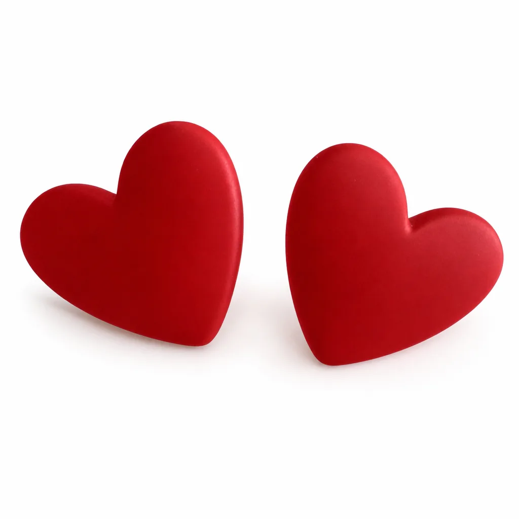 Aretes Corazón Mate — vista 3 de 4
