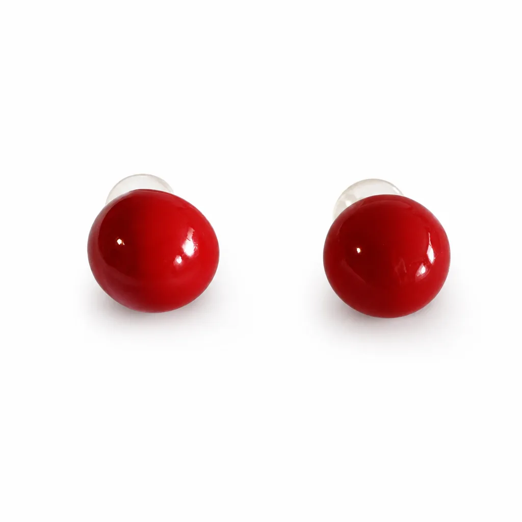 Aretes Domo Rojo — vista 6 de 6