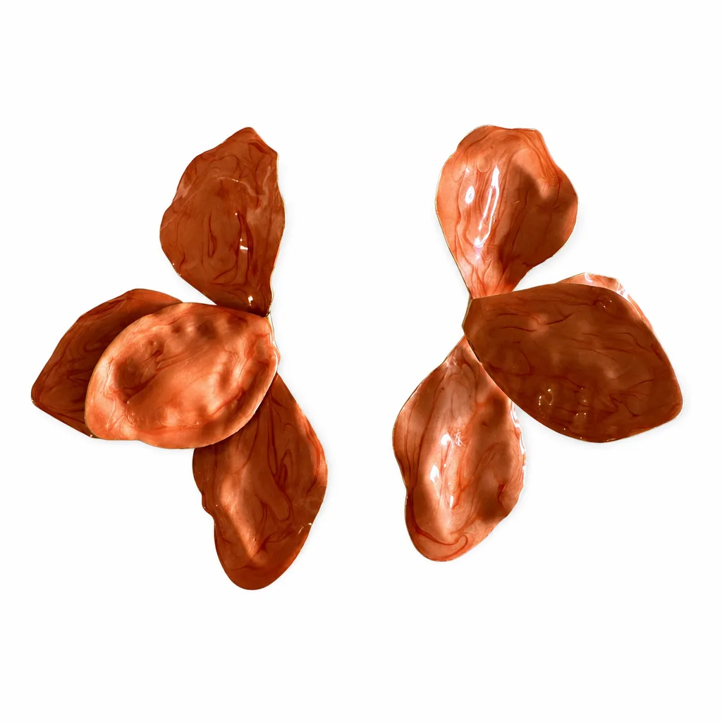 Aretes Pétalos Naranja — SYLVI