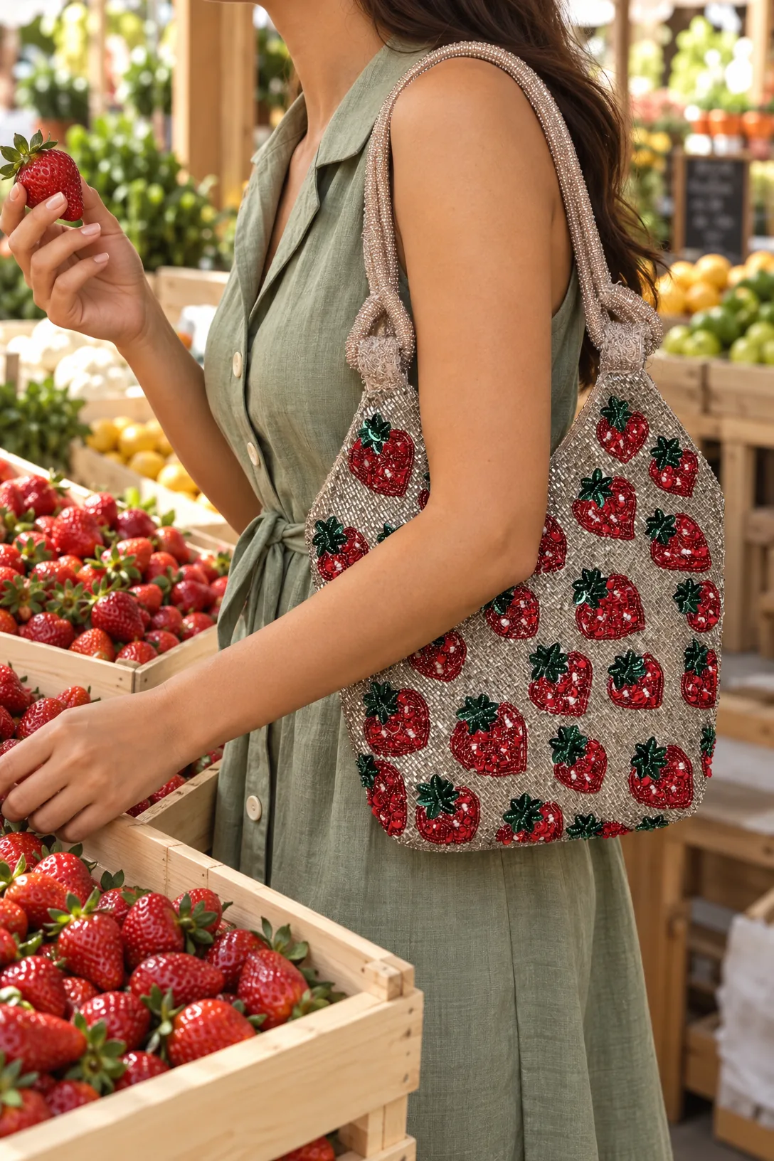Bolso Fresas Champaña — SYLVI